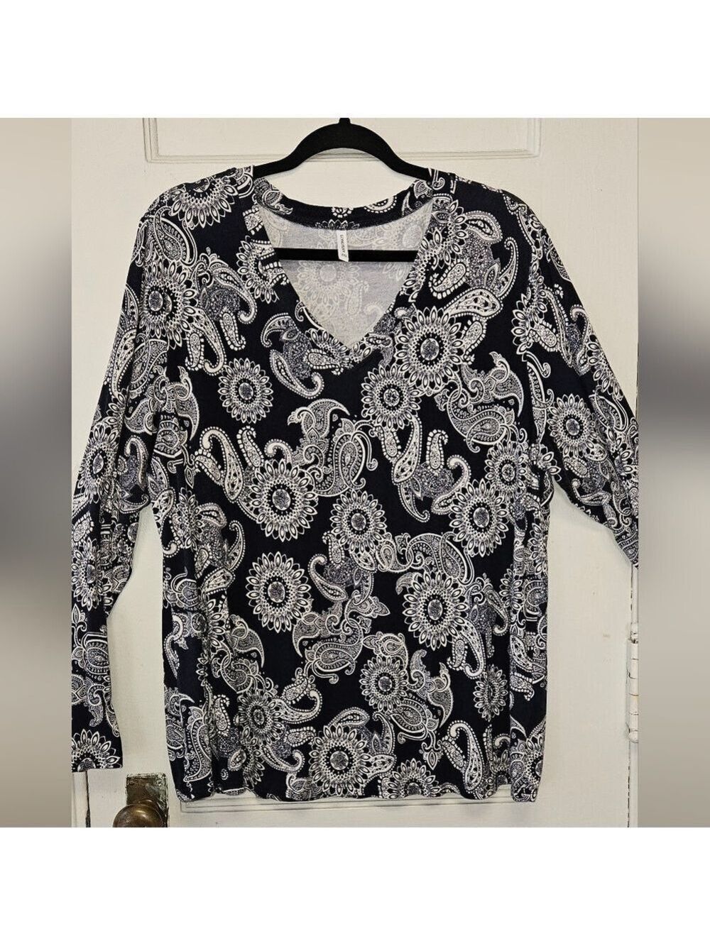 Longyuan Navy Paisley LS Top Size 2X